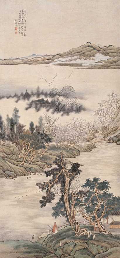 翟继昌 辛未（1811年）作 桃花仙馆图 立轴